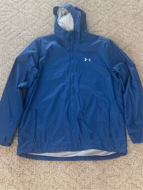 Under Armour Men's Blue Lightweight Hooded Rain Jacket